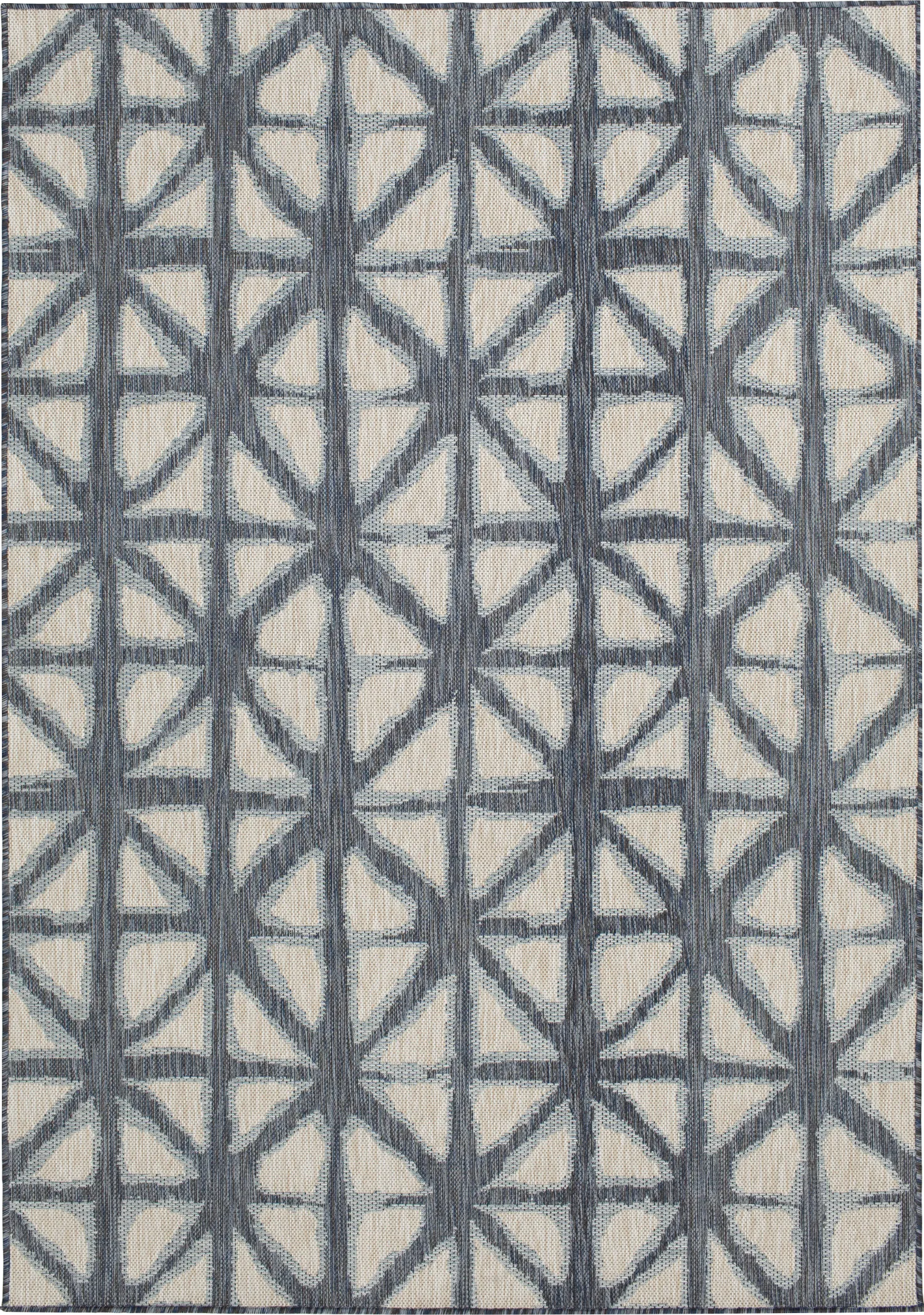 Shibori Stripes Dark Blue 6' x 9' Indoor/Outdoor Rug - Image 1