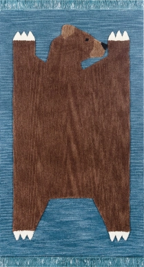 Kids Winter Bear Navy 3' x 5' Rug