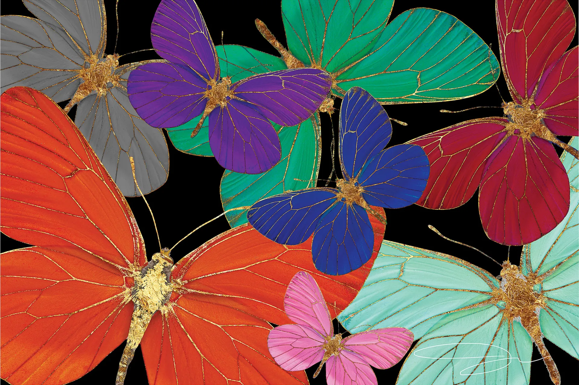 Kids Butterfly World Rainbow Glass Wall Art - Image 1