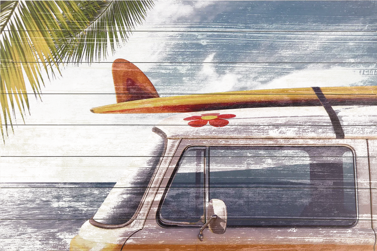 Kids Beach Getaway Blue Wall Art