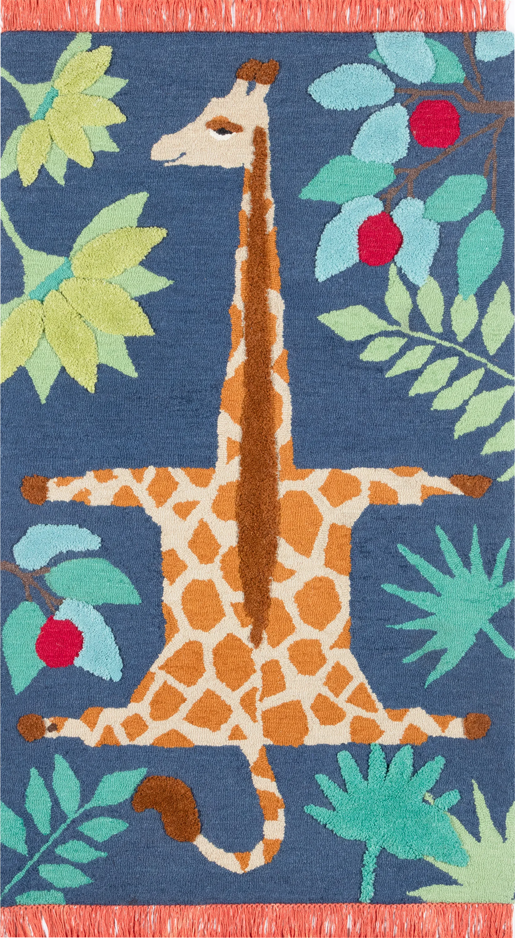 Kids Giggly Giraffe Navy 4' x 6' Rug - Thumbnail - Image 1