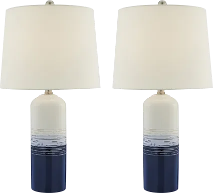 Pamie Place Blue Table Lamps, Set of 2