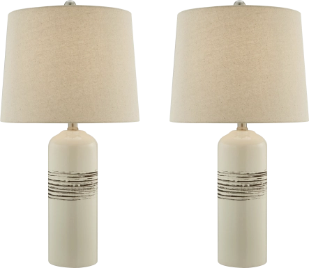 Talence Home Cream Table Lamps, Set of 2