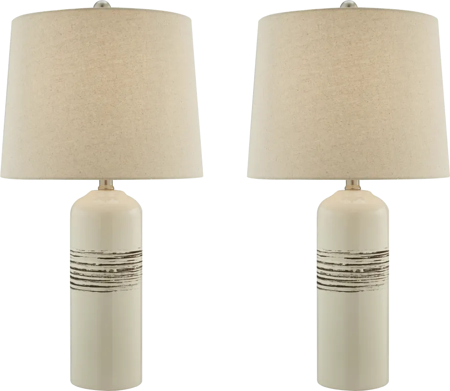 Talence Home Cream Table Lamps, Set of 2
