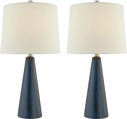 Varn Lane Blue Table Lamps, Set of 2