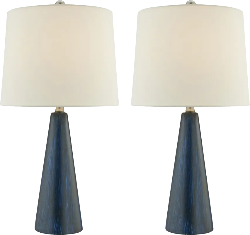 Varn Lane Blue Table Lamps, Set of 2