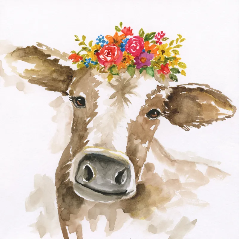 Kids Floral Bertha Brown Artwork