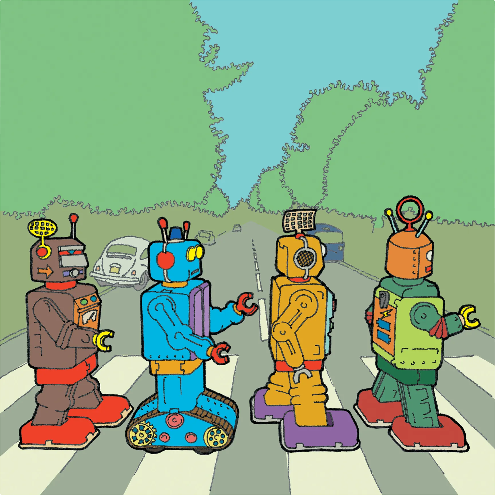 Kids Crosswalk Jive Green Artwork - Thumbnail - Image 1