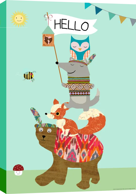 Kids Circus Friends Seafoam Artwork