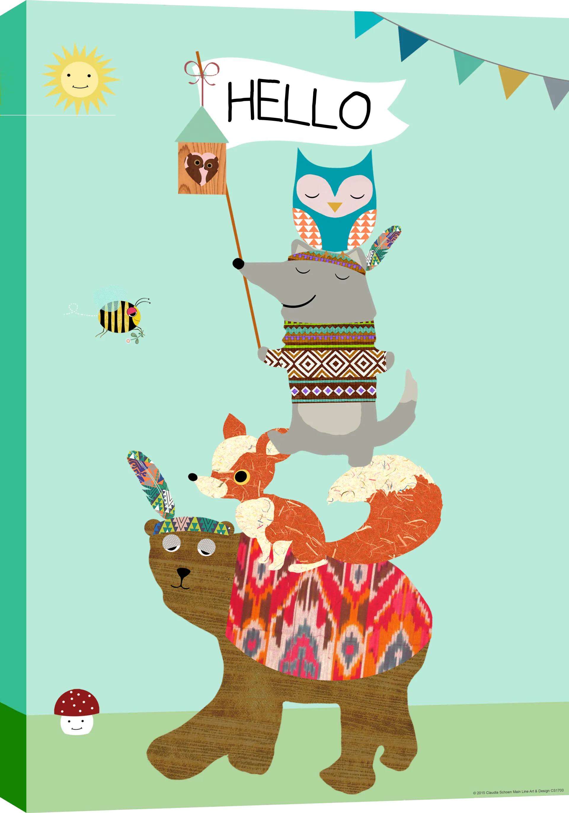 Kids Circus Friends Seafoam Artwork - Image 1