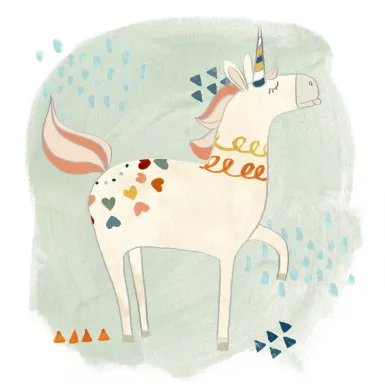 Kids Unicorn Parade White Artwork