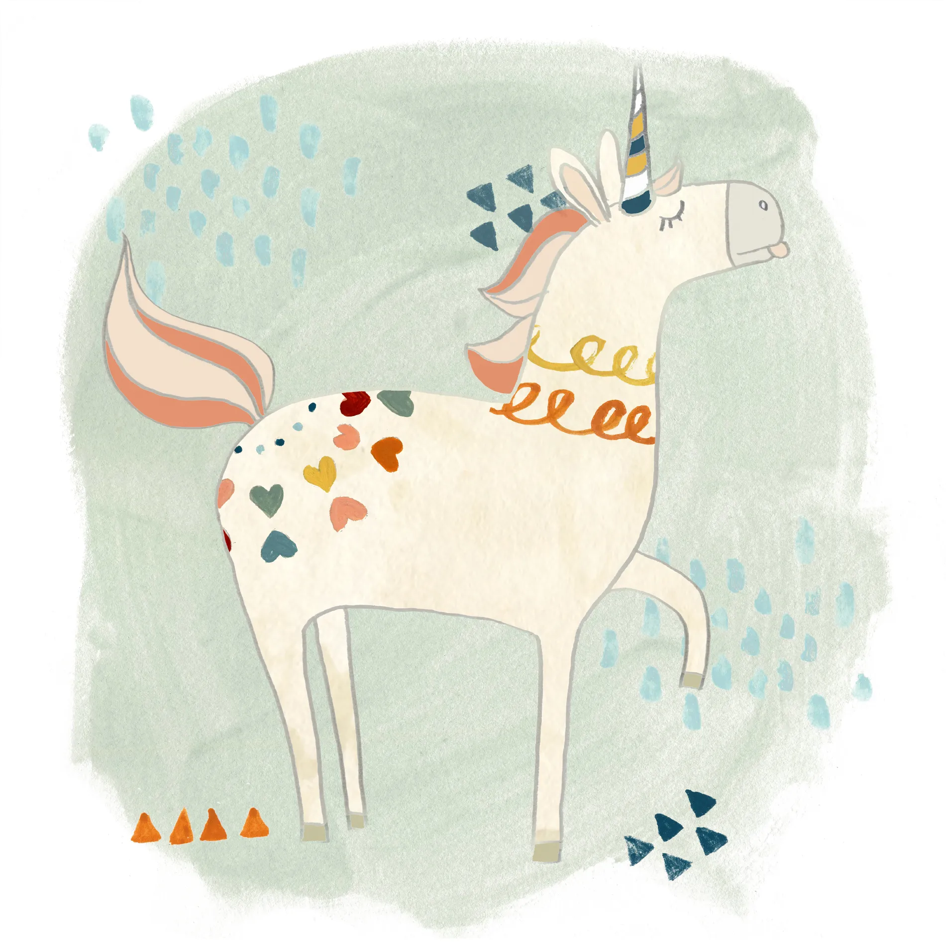Kids Unicorn Parade White Artwork - Image 1
