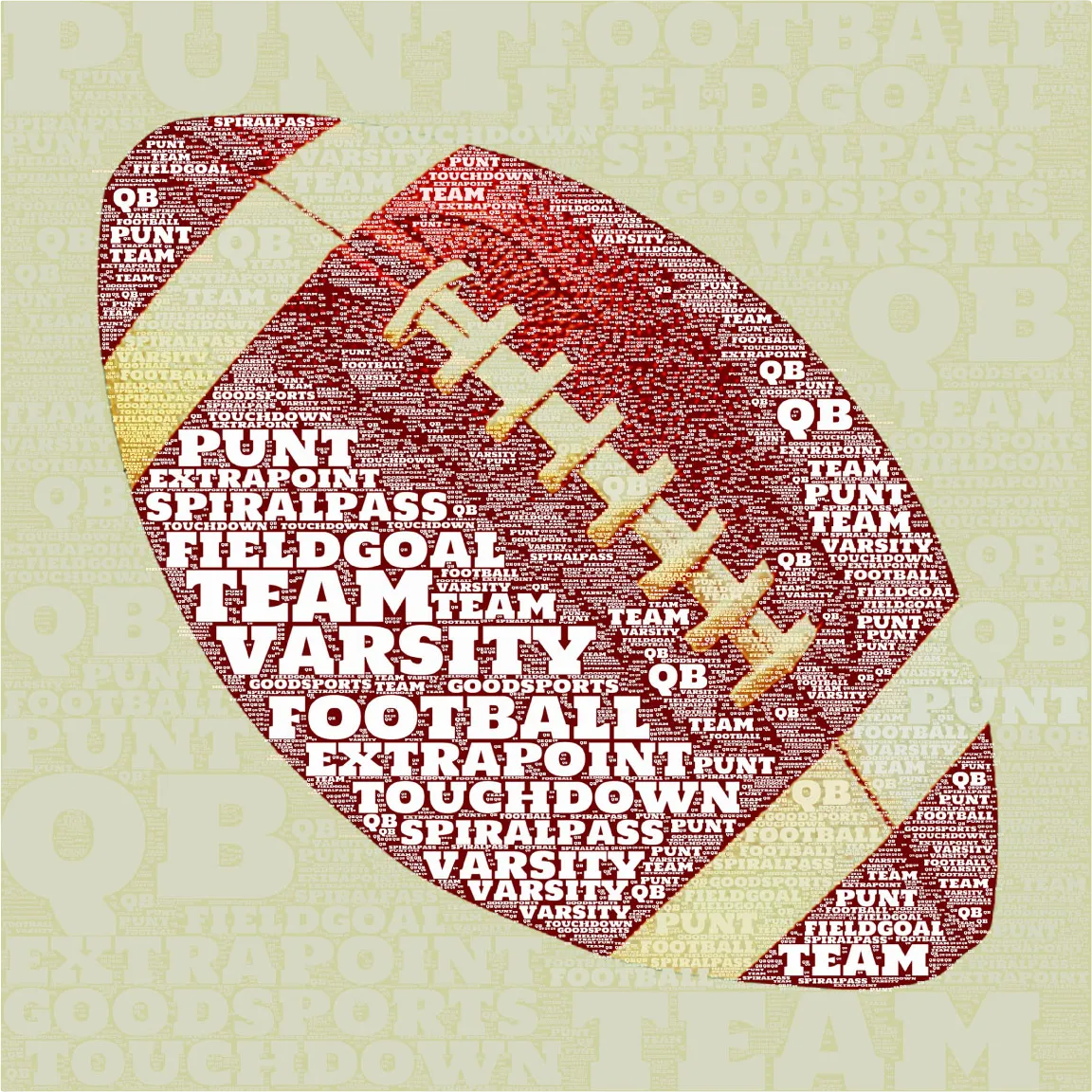 Kids Football Jargon Cream Artwork - Image 1