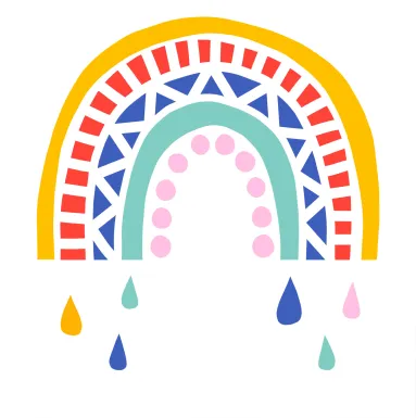 Kids Rainbow Mosaic White Artwork