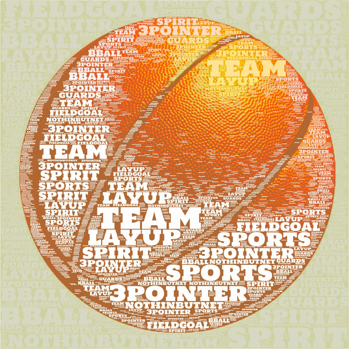Kids Basketball Jargon Cream Artwork - Image 1