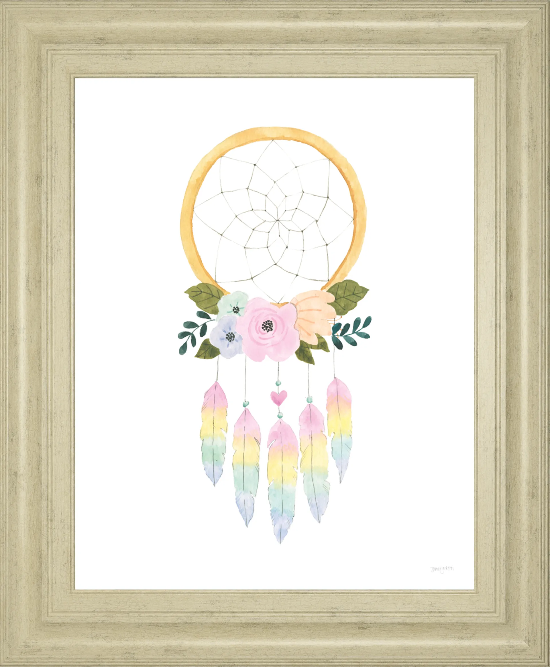 Kids Catch the Dream Ivory Artwork - Image 1