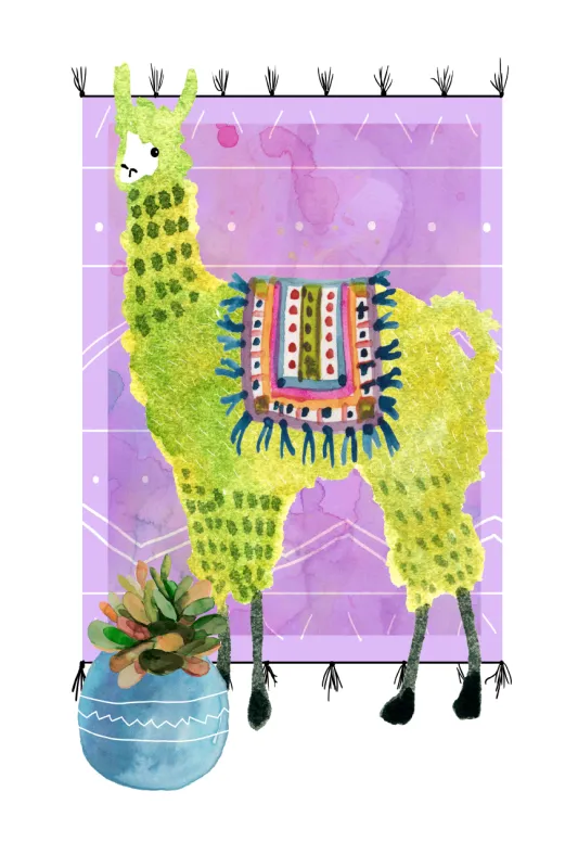 Kids Llama Snip II Purple Artwork