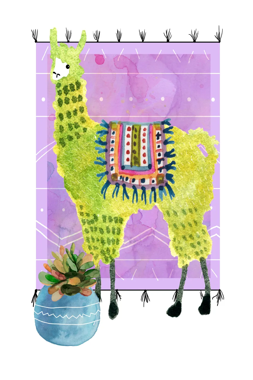 Kids Llama Snip II Purple Artwork - Image 1