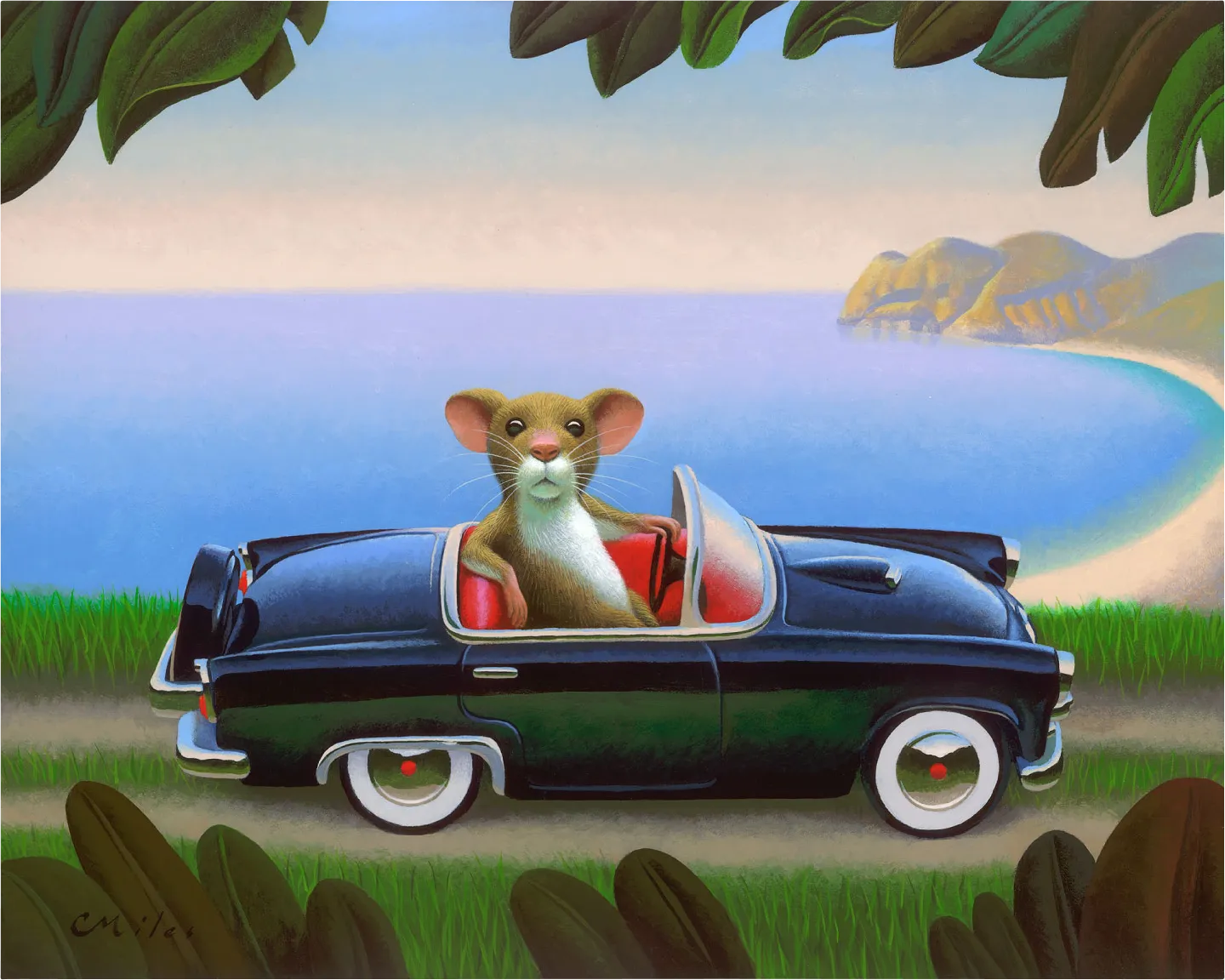 Kids Coast Drive Blue Artwork - Image 1
