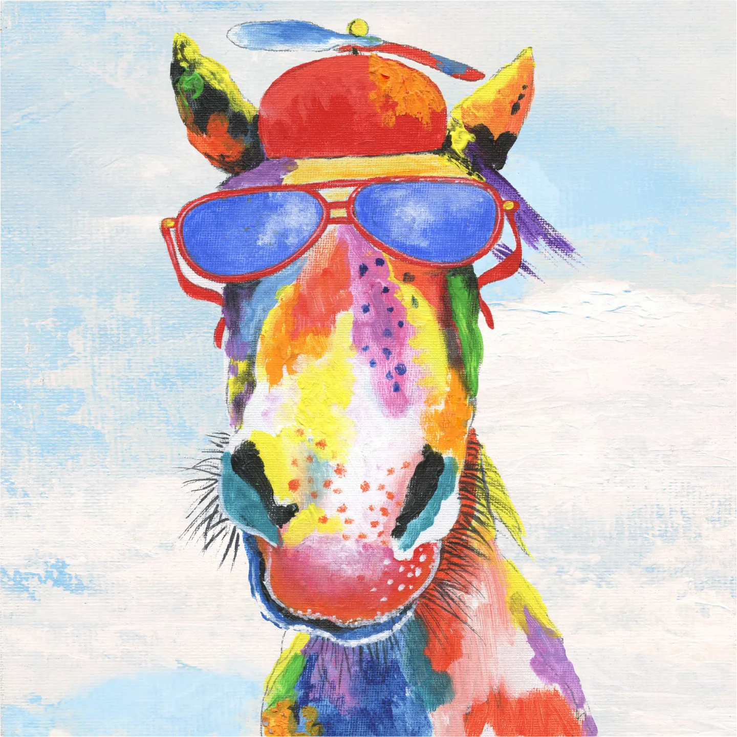 Kids Fun Horse Blue Artwork - Thumbnail - Image 1