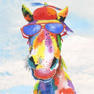 Kids Fun Horse Blue Artwork