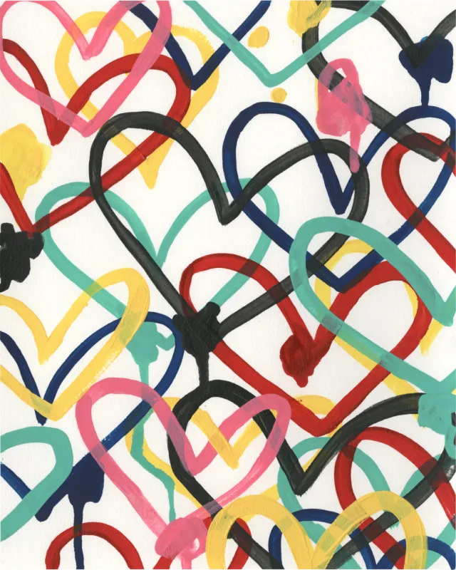Kids Graffiti Heartful White Artwork