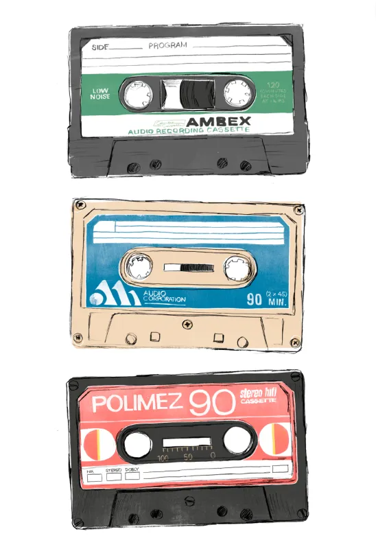 Kids Vintage Cassette White Artwork