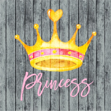 Kids Princess Crowning Gray Artwork