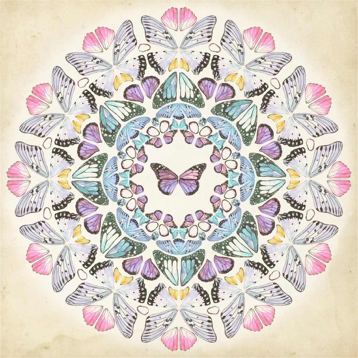 Kids Butterfly Medallion Purple Artwrok - Thumbnail - Image 1