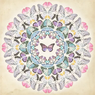 Kids Butterfly Medallion Purple Artwrok