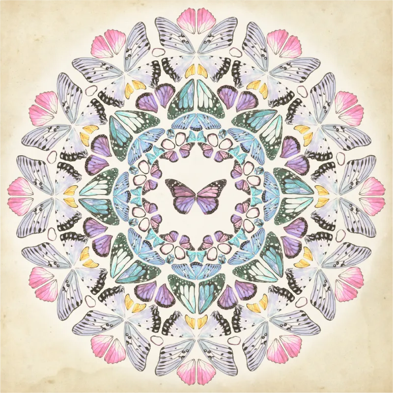 Kids Butterfly Medallion Purple Artwrok