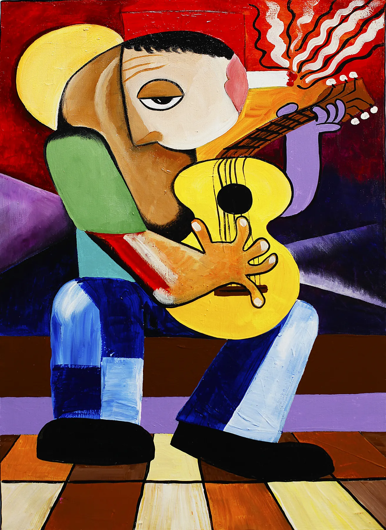 Yellow Guitar Artwork - Image 1