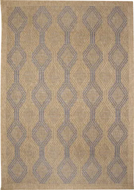 Taos Hills Navy 5'3 x 7'3 Indoor/Outdoor Rug