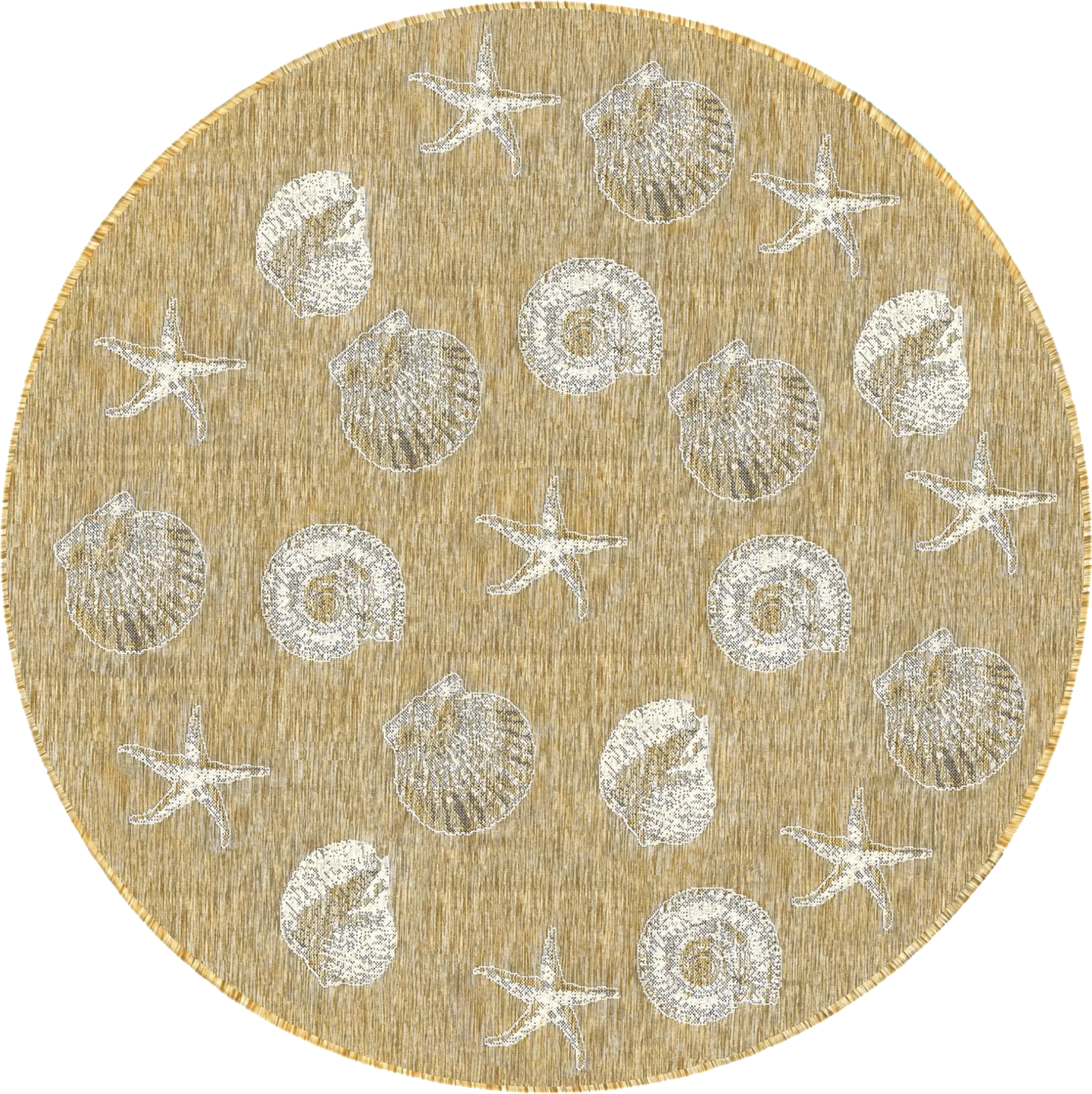 Sandfoot Point Sand 7'10 Round Indoor/Outdoor Rug