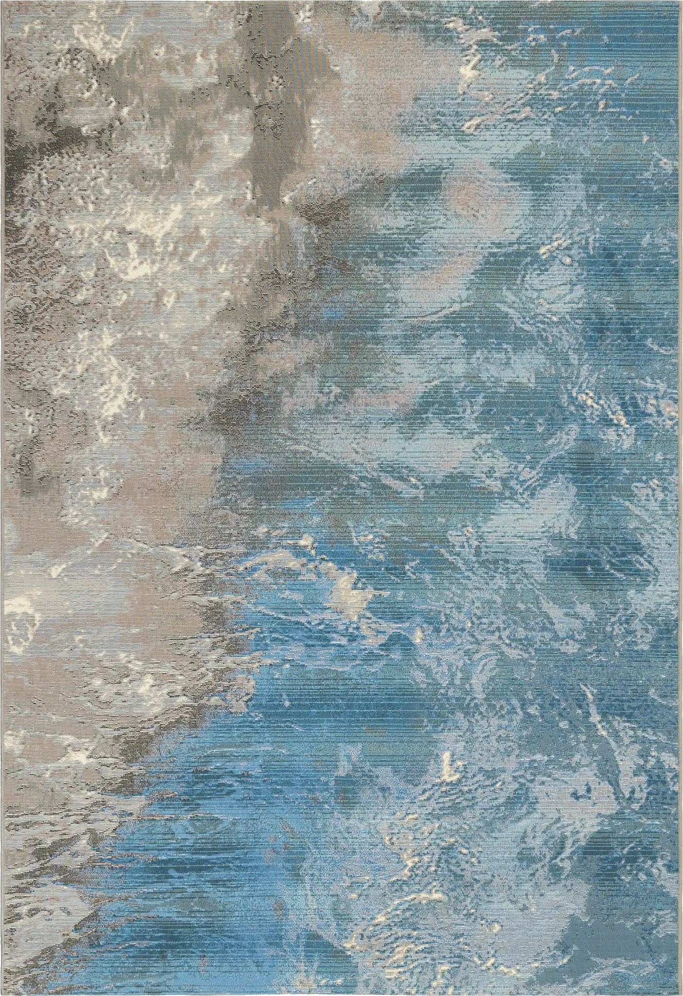 Habine Blue 4'10 x 7'6 Indoor/Outdoor Rug - Thumbnail - Image 1