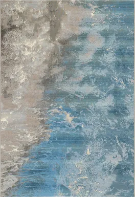 Habine Blue 7'10 x 9'10 Indoor/Outdoor Rug