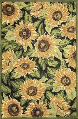 Clarbel Black 6'8 x 9'4 Indoor/Outdoor Rug