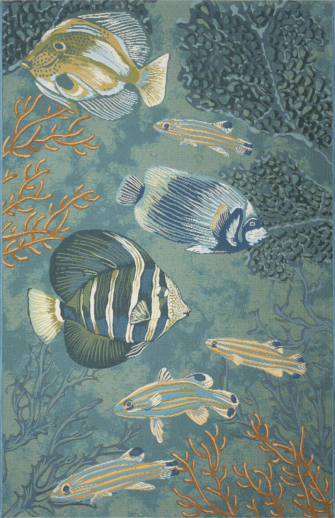 Mulrock Aqua 4'10 x 7'6 Indoor/Outdoor Rug - Image 1