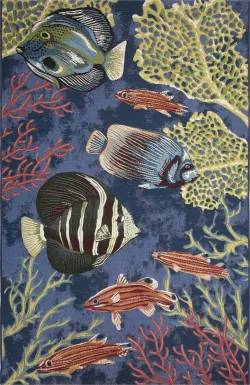 Mulrock Navy 6'8 x 9'4 Indoor/Outdoor Rug