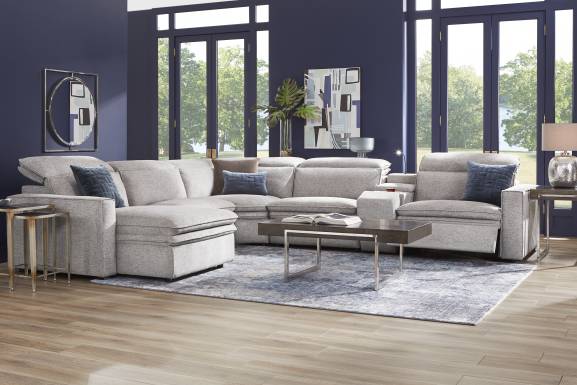 Salvator Street Gray 6 Pc Dual Power Reclining Sectional