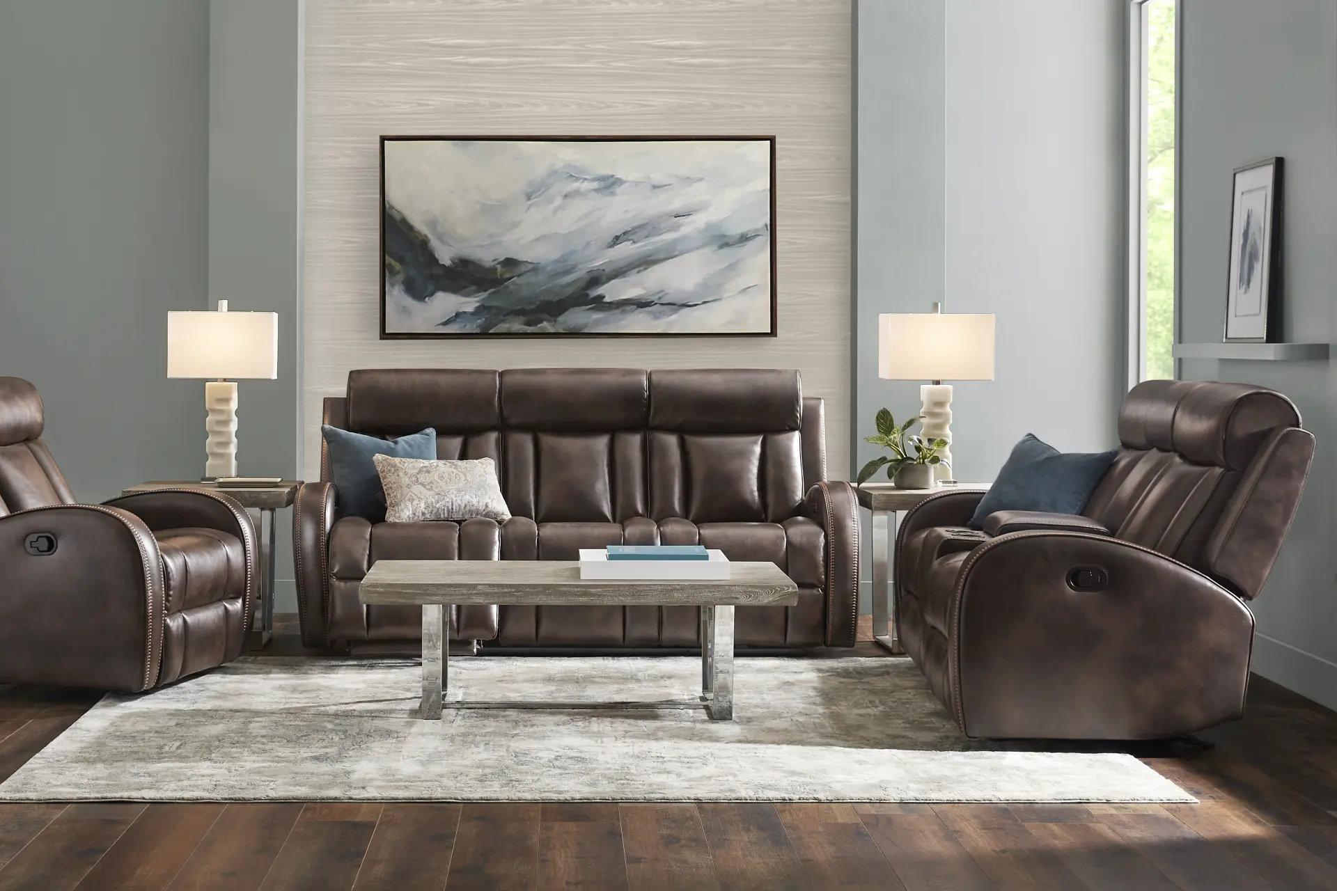 Copperfield Brown 2 Pc Dual Power Reclining Living Room