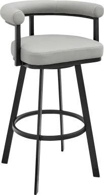 Salaignac Light Gray Swivel Barstool