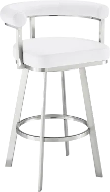 Salaignac White Swivel Counter Stool