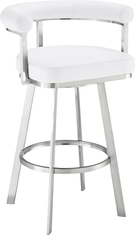 Salaignac White Swivel Barstool