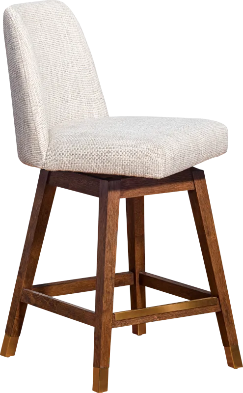 Fanshawe Beige Swivel Counter Stool