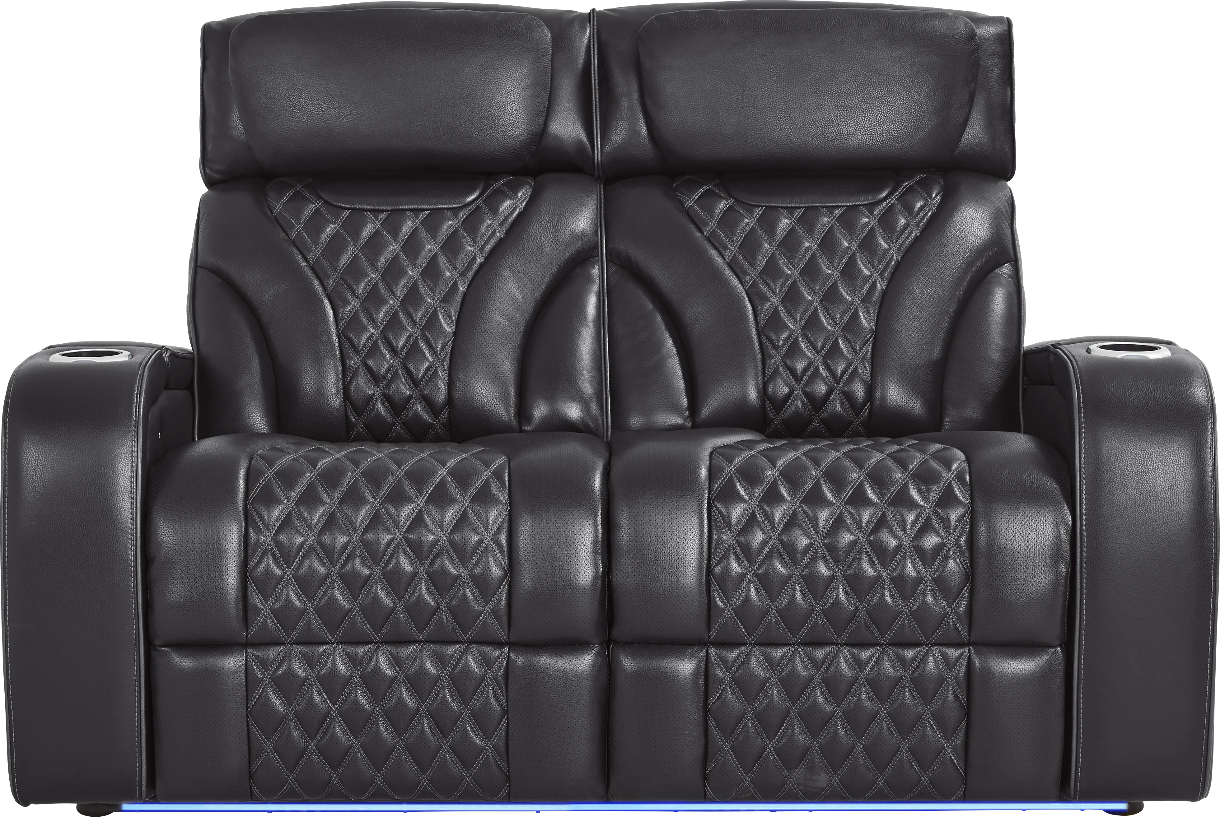 Horizon Ridge Black Leather Loveseat - Thumbnail - Image 1