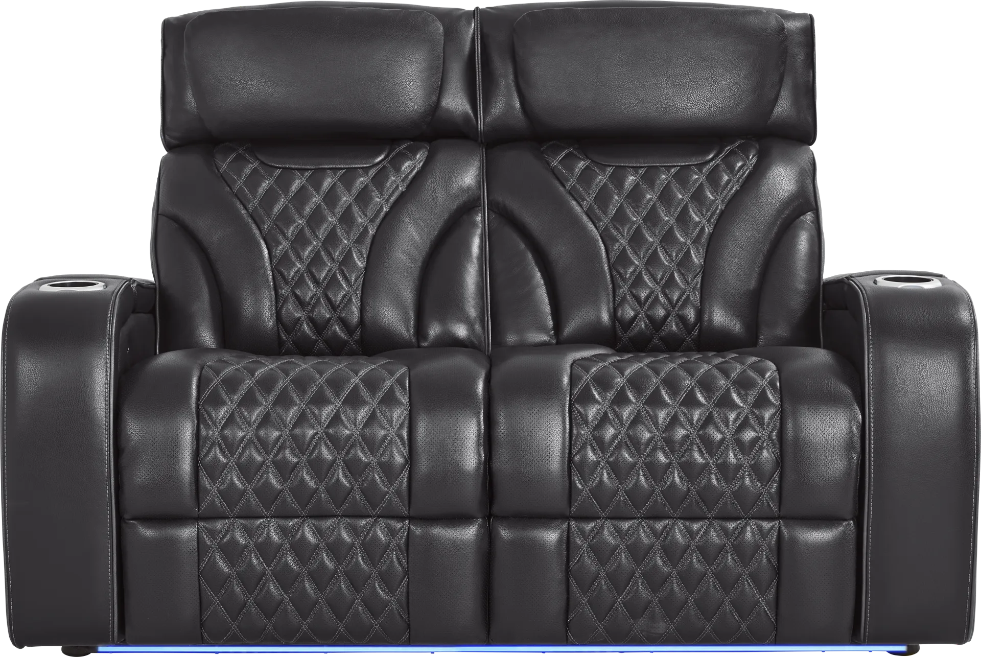 Horizon Ridge Black Leather Loveseat - Image 1