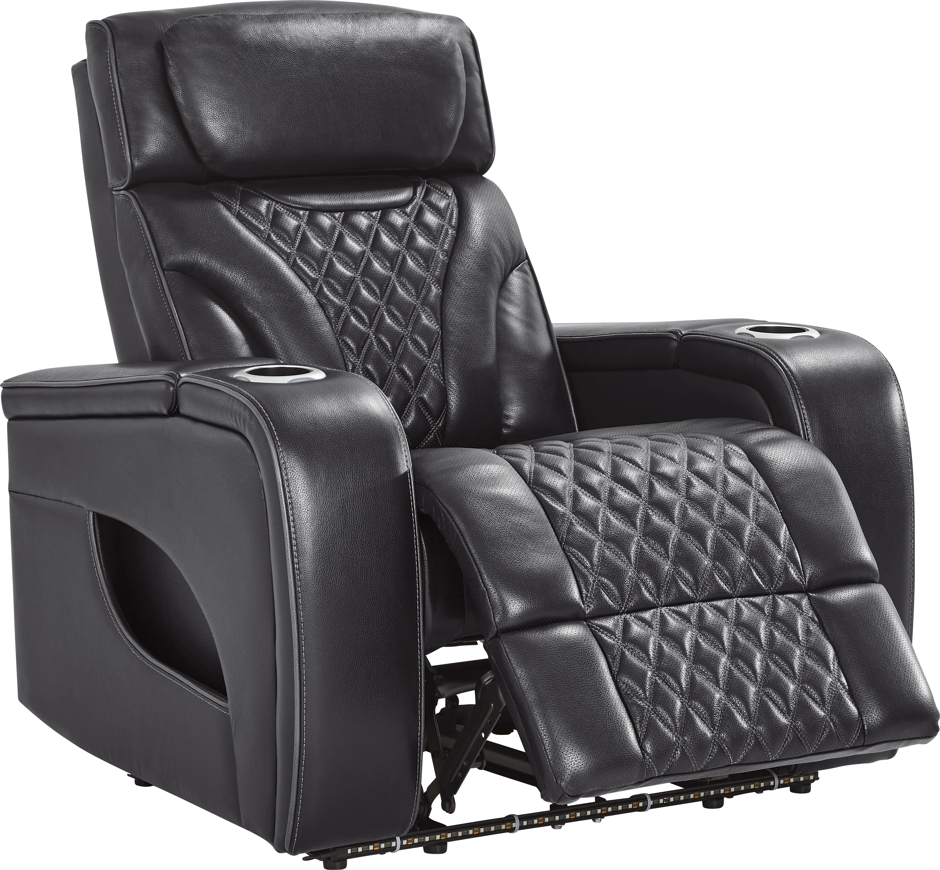 Horizon Ridge Black Leather 6 Pc Triple Power Reclining Living Room with Massage and Heat - Thumbnail - Image 19