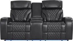 triple power reclining console loveseat