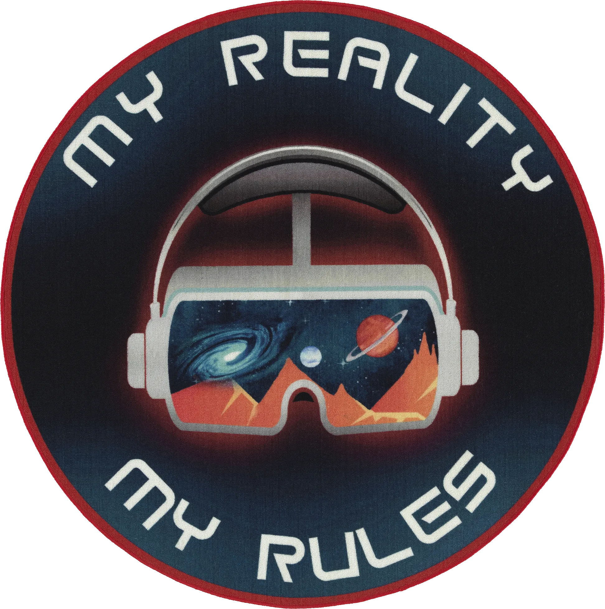 Kids Gamer Goggles Blue 5' Round Rug - Thumbnail - Image 1